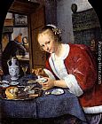 Girl Offering Oysters by Jan Steen